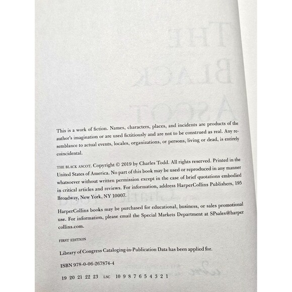 The Black Ascot by Charles Todd – Mystery Thriller Novel – Mysterycore - Picture 6 of 11